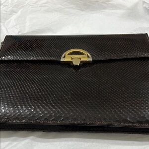 Beautiful 1960s-1970s  Argentinian Snakeskin Envelope Bag
